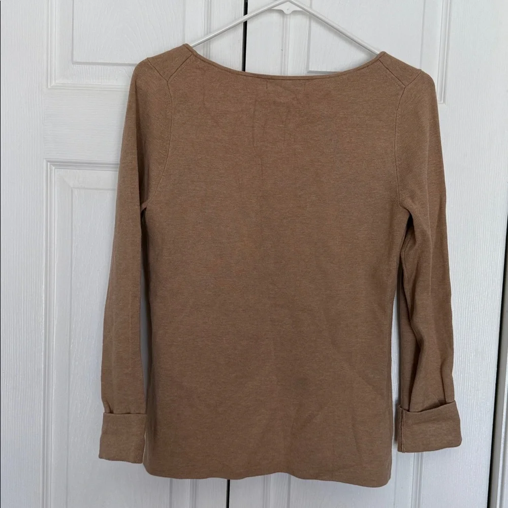 Banana Republic Scoop Neck Beige Sweater Long Sleeve Size Medium - Picture 5 of 6